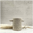 OREILLE - Vase en papier mâché blanc