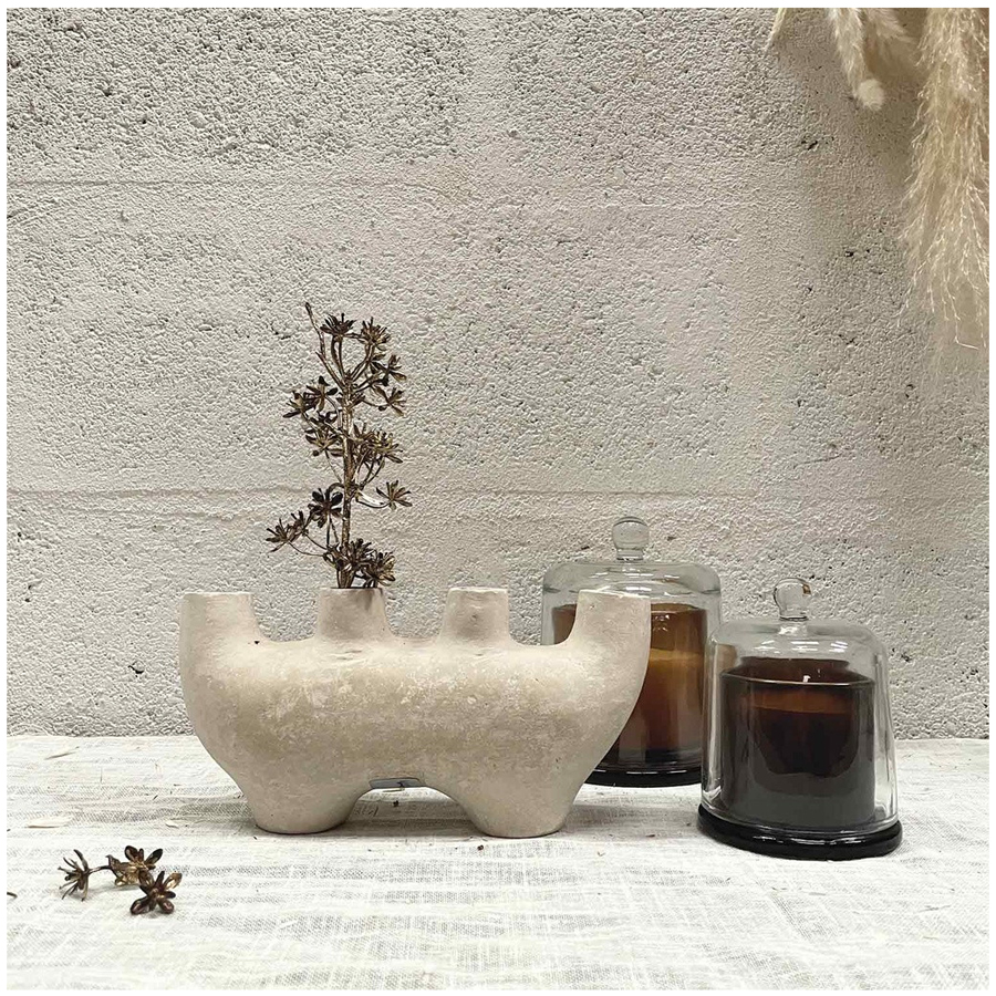 QUATRE - Vase en papier mâché blanc