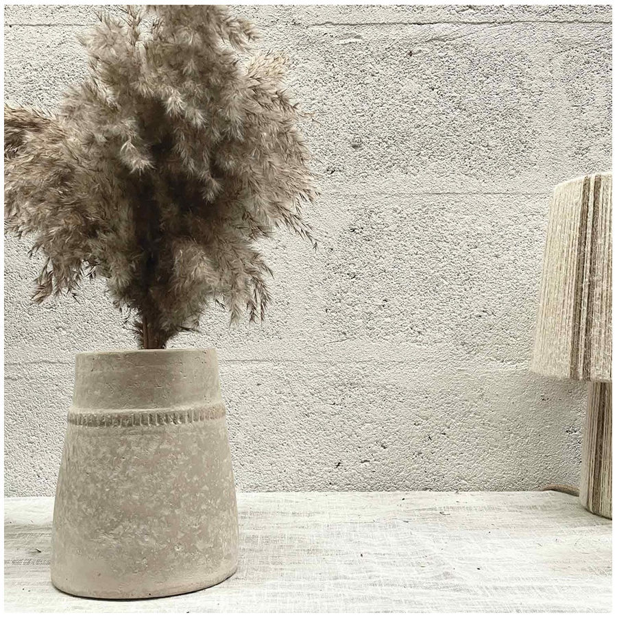 MINERAL - Vase en papier mâché blanc