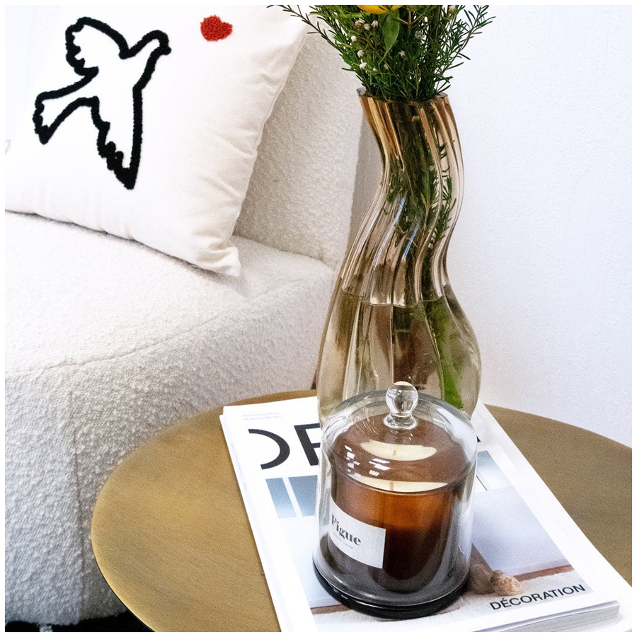GEORGE - Vase en verre beige