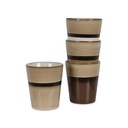 LYNX - Set de 4 gobelets gm en grès naturel gm