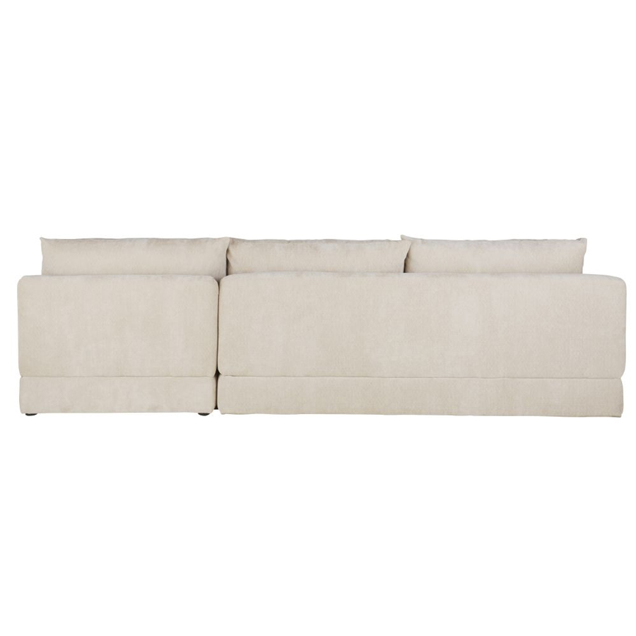 Vue arrière du canapé d'angle Clio beige, design pratique et élégant à Dakar, Sénégal.