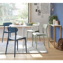 Chaise Eve, structure robuste en plastique vert, idéale pour espaces contemporains à Dakar, Sénégal