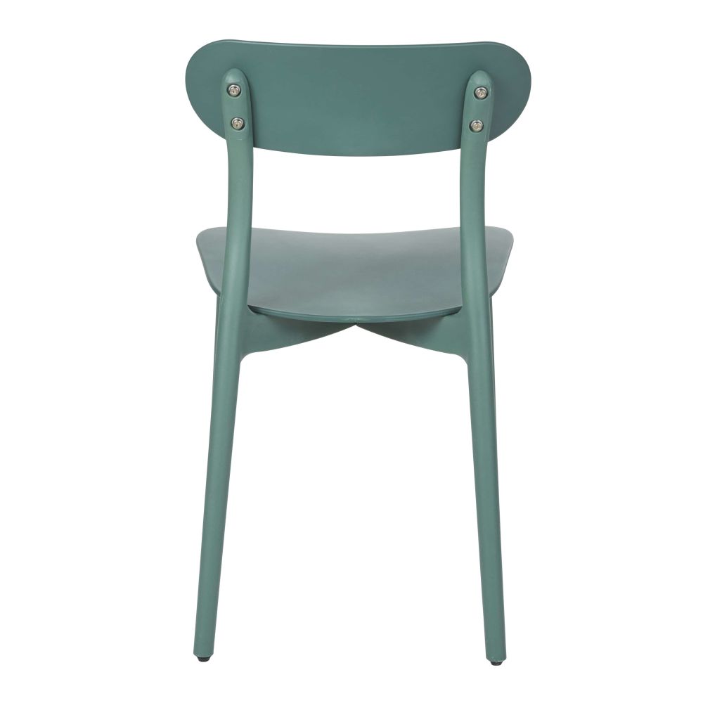 Chaise Eve en polypropylène vert foncé, idéale pour intérieur et extérieur, disponible à Dakar, Sénégal