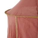 Ciel de lit bébé, tissu terracotta avec finition dorée élégante, idéal pour une ambiance chaleureuse à Dakar, Sénégal