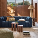 Canapé Lilo, modèle nuage, finition en bouclette bleu nuit, 3/4 places, idéal pour salons élégants, à Dakar, Sénégal