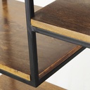 Etagère industrielle Segment , en métal noir mat et bois de manguier, design robuste et élégant, disponible à Dakar, Sénégal