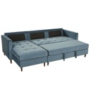 Olivia - Canapé convertible , angle modulable, 4/5 places, revêtement en velours bleu, à Dakar, Sénégal