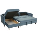 Canapé d'angle Olivia , finition en velours bleu, convertible et spacieux, idéal pour salons, à Dakar, Sénégal