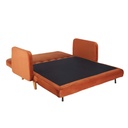 Canapé clic-clac Nia , 2/3 places en velours orange écureuil, disponible à Dakar, Sénégal