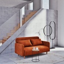 Canapé clic-clac Nia , design moderne en velours orange écureuil, convertible et pratique, à Dakar, Sénégal