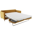 Canapé convertible Julian , 3 places en velours jaune moutarde avec matelas de 10 cm, disponible à Dakar, Sénégal