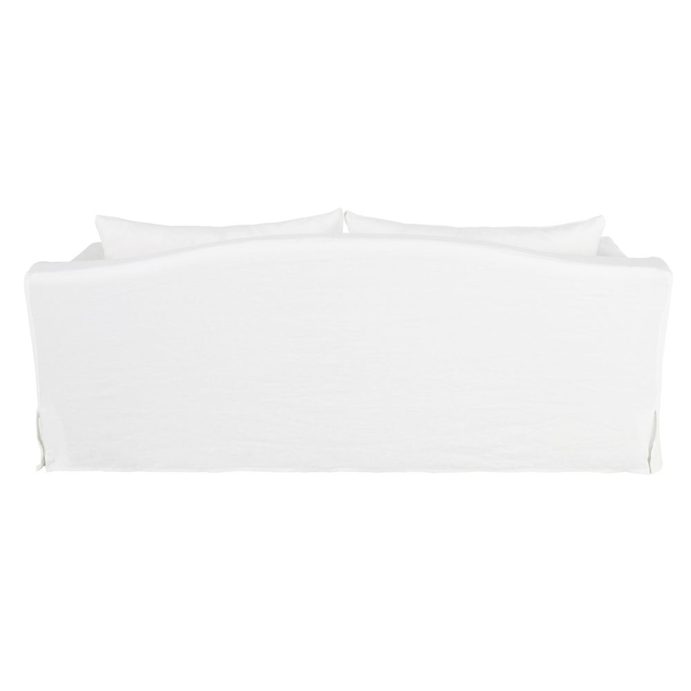 Canapé Anaelle convertible, design épuré en lin lavé blanc, 4 places, idéal pour le salon,Casanova Dakar