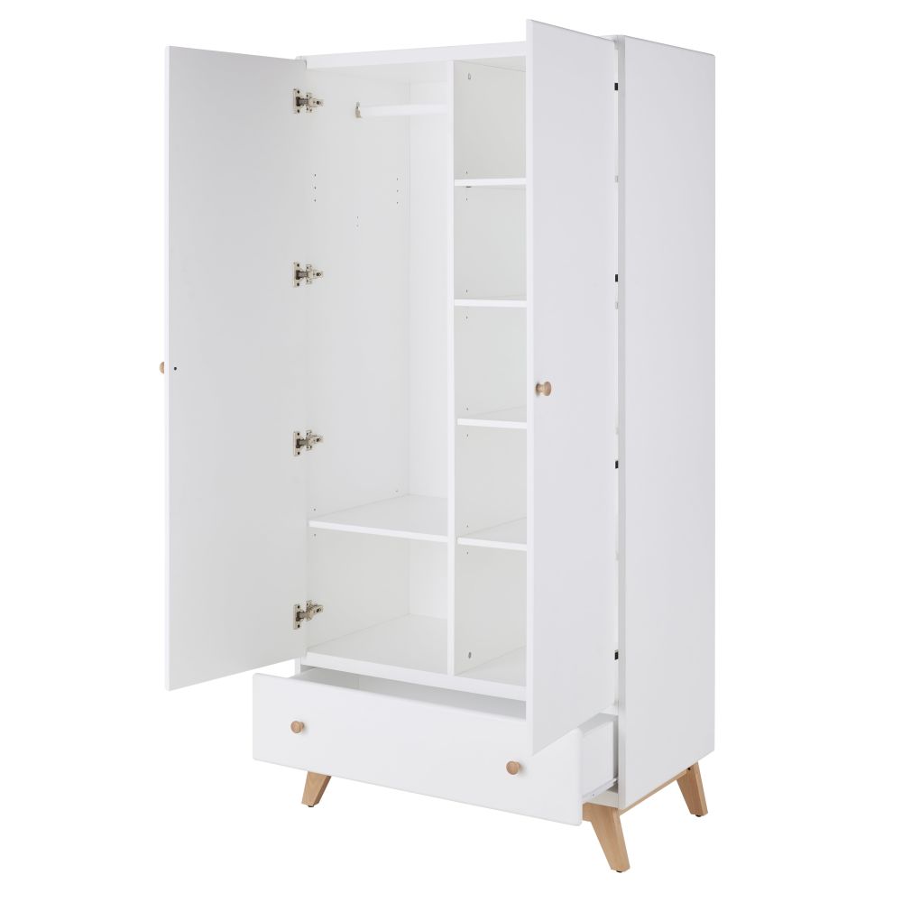 Armoire Sweet 2 portes 1 tiroir blanche FSC, design pratique, Dakar Sénégal