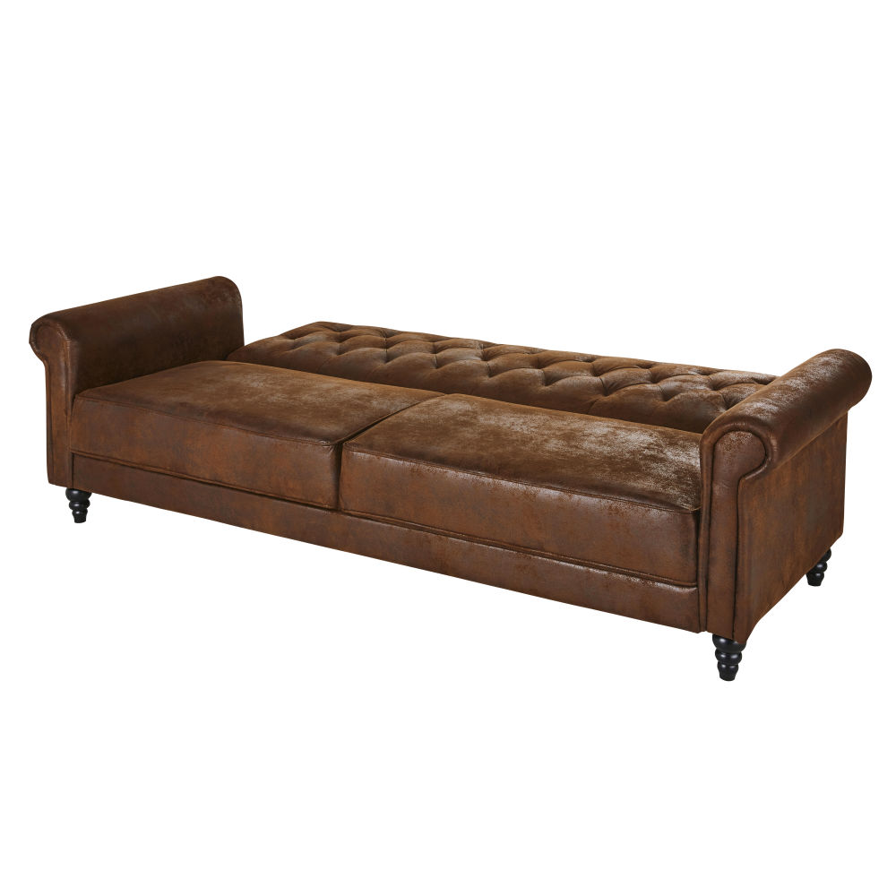 Canapé convertible en suédine marron, 3/4 places, Lise, Dakar Sénégal