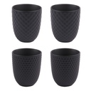 Coffret de 4 gobelets Snow en porcelaine noir mat, au design texturé et moderne - Dakar, Sénégal