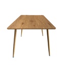 Table à manger BADUS, design rectangle, bois naturel et métal noir, Dakar Sénégal