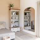 Grand miroir ALINA en métal doré, style chic et moderne.