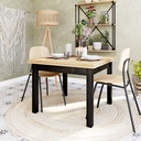 Table à manger pliante Alfred 6/8 personnes en bois et métal