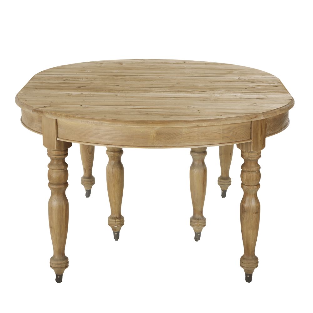 Table Provence extensible, pin recyclé, 12/14 personnes, roulettes - Dakar, Sénégal