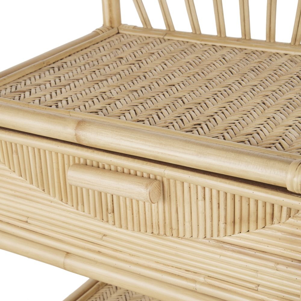 Table de chevet en rotin beige Tanja, 47x40 cm, style naturel - Dakar, Sénégal