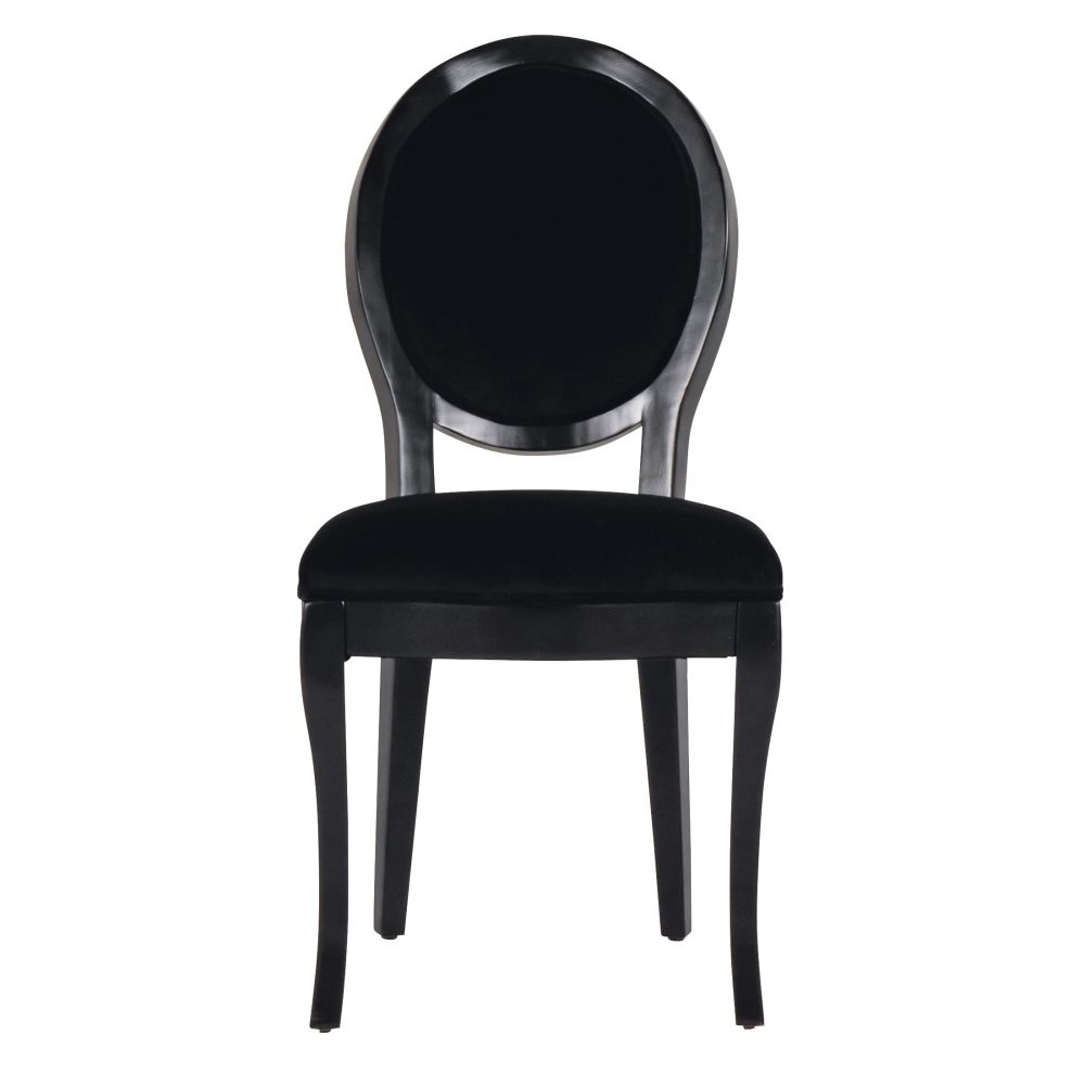 Chaise Joséphine en velours noir et pieds dorés à Dakar, Sénégal