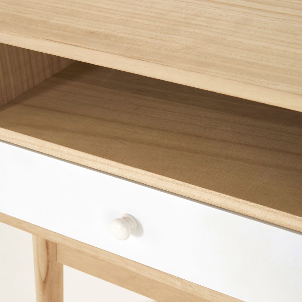 Mobilier compact Spring, chevet blanc et bois clair 1 tiroir, Dakar, Sénégal
