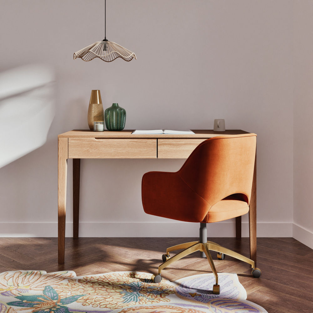 Bureau élégant en acacia avec tiroirs pour espace de travail - Dakar, Sénégal