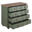 Commode Gustavia 4 tiroirs, vert kaki et métal doré, design moderne - Dakar, Sénégal