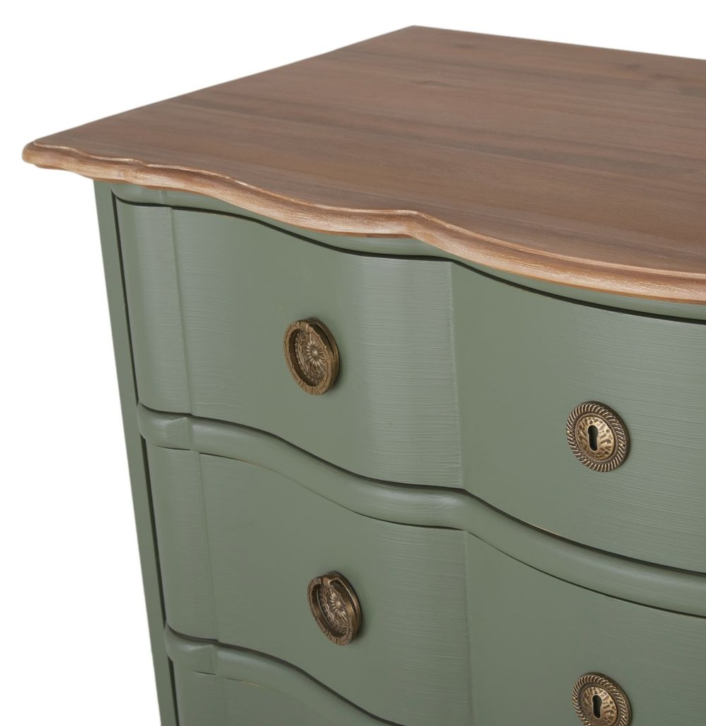 Commode élégante Gustavia, 4 tiroirs, vert kaki et doré - Dakar, Sénégal