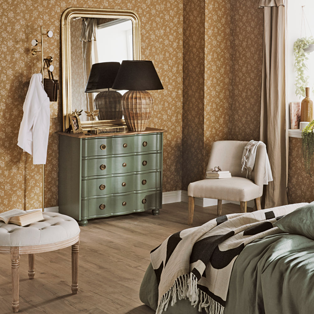 Commode moderne Gustavia, 4 tiroirs, vert kaki et doré - Dakar, Sénégal
