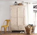 Armoire vintage Avignon en bois massif blanc patiné style classique - Dakar, Sénégal