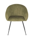 Fauteuil de table Kyss en velours vert avec accoudoirs - Dakar, Sénégal