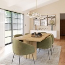 Siège de table design en velours vert Kyss pour intérieur moderne - Dakar, Sénégal
