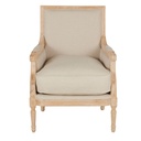 Fauteuil élégant Casanova, tissu lin naturel- Dakar, Sénégal