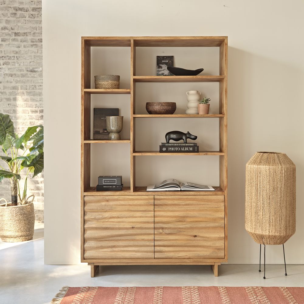 Bibliothèque AVEIRO en bois marron avec compartiments fermés - Dakar, Sénégal