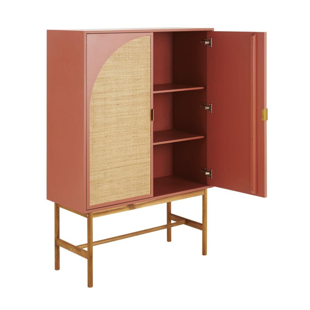 Buffet Tarifa 2 portes terracotta cannage en rotin