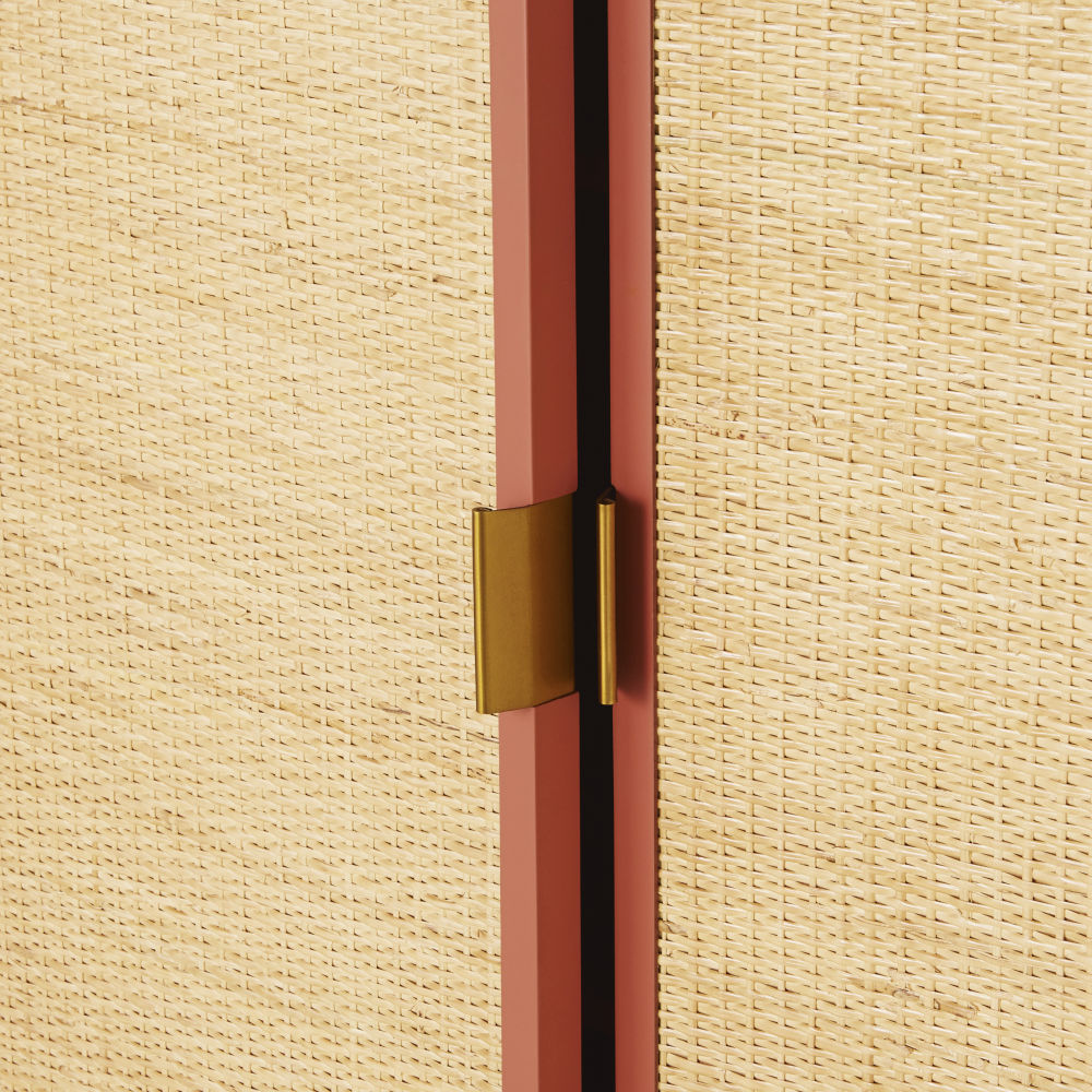 Buffet Tarifa 2 portes terracotta cannage en rotin