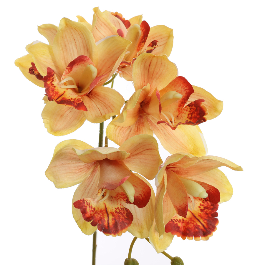 CYMBIDIUM - Tige fleur artificielle Jaune H72