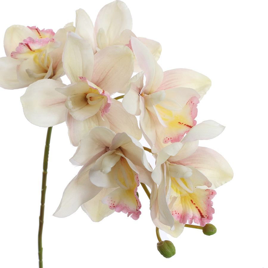 Tige fleur artificielle cymbidium crème
