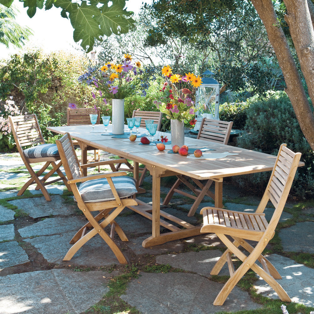 Chaise pliante en teck massif Oleron - Idéale pour terrasse à Dakar, Sénégal