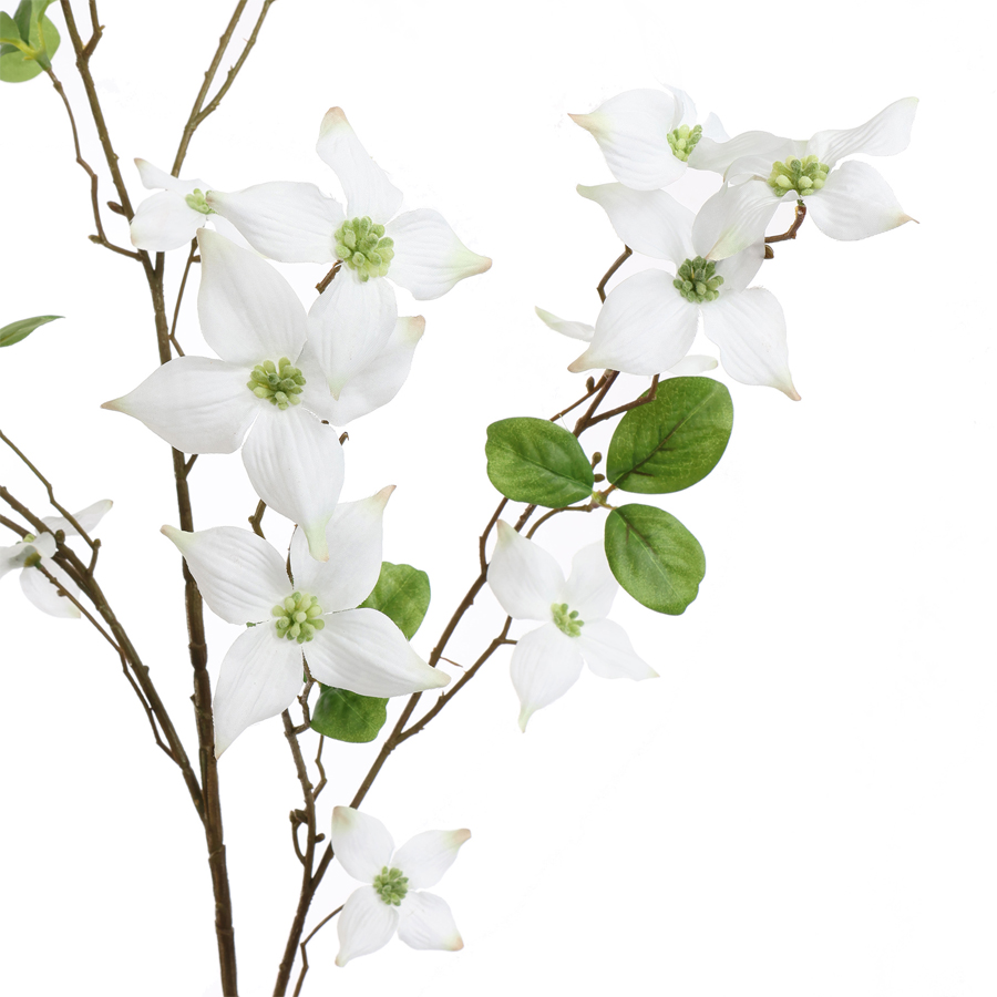 Tige fleur artificielle cornouiller crème