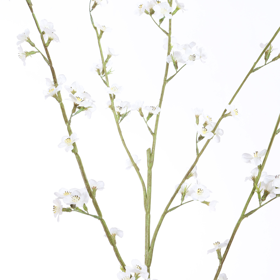 Tige fleur artificielle peach blossom crème