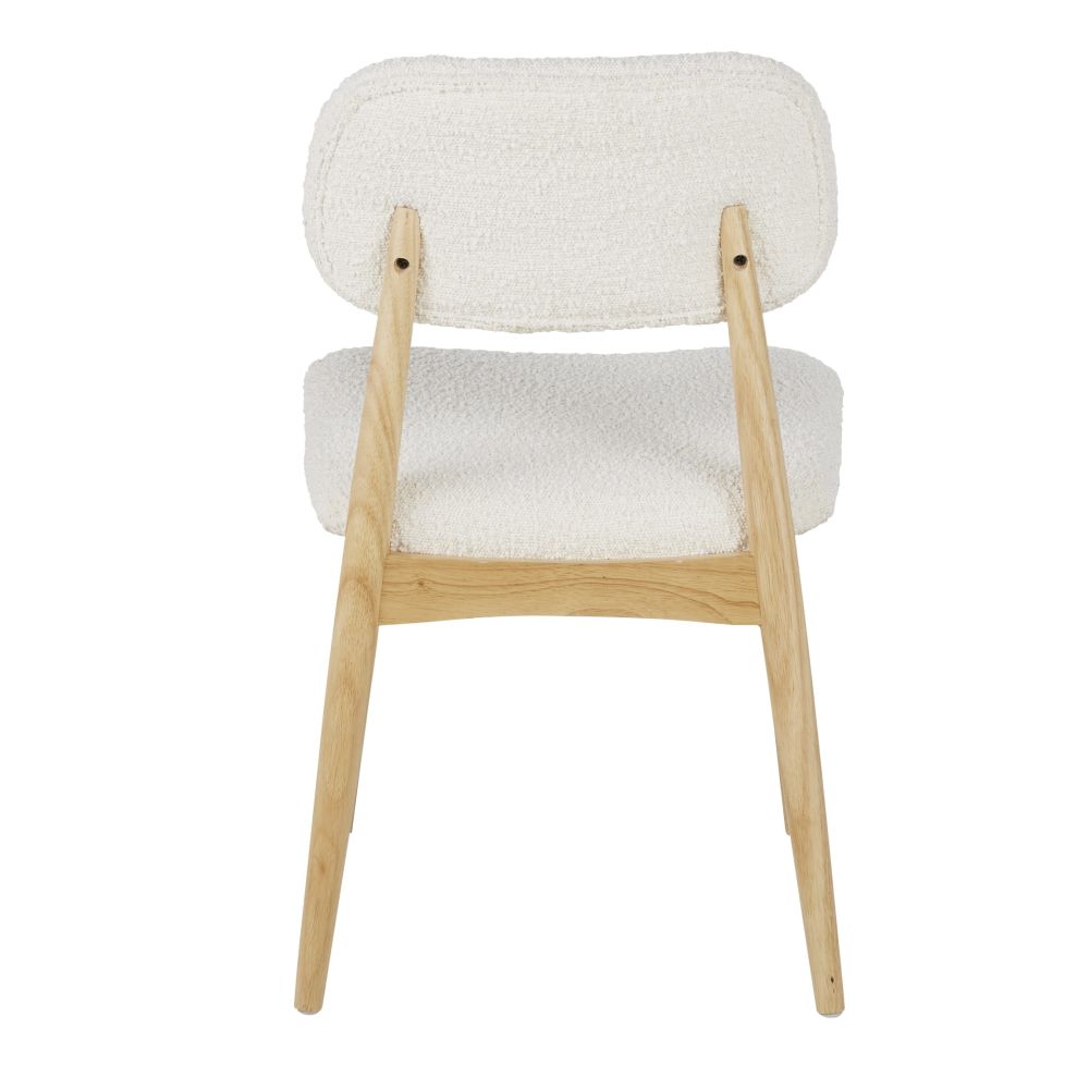 Mobilier tendance - Chaise Sixty en tissu bouclé écru pour salon ou salle à manger au Sénégal