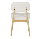 Mobilier tendance - Chaise Sixty en tissu bouclé écru pour salon ou salle à manger au Sénégal
