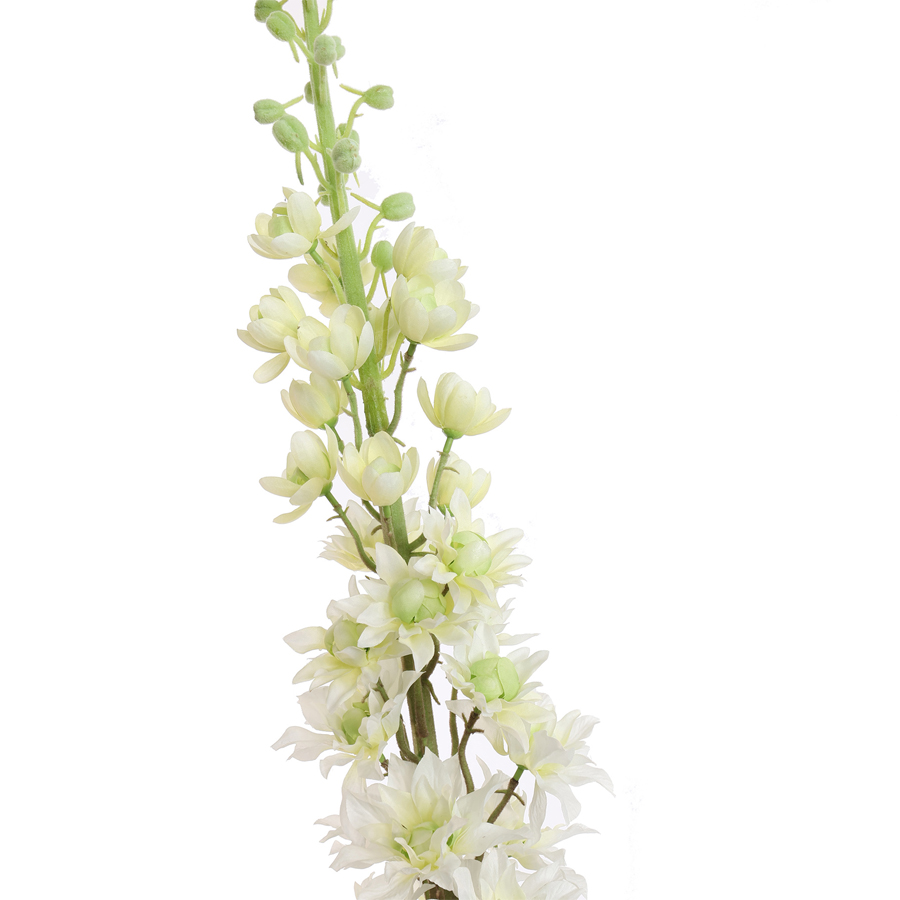 Tige fleur artificielle delphinium crème