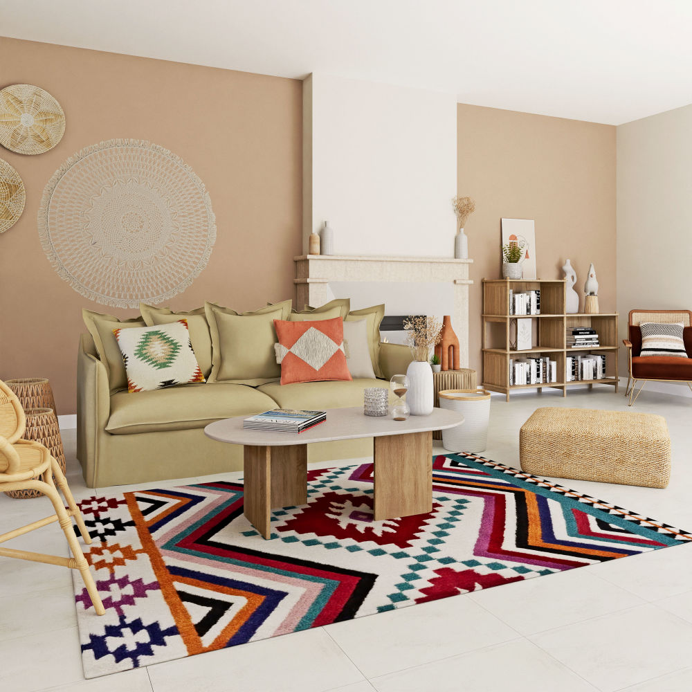 Confort et authenticité - Tapis berbère coloré NALI pour une touche de chaleur dans votre espace à Dakar