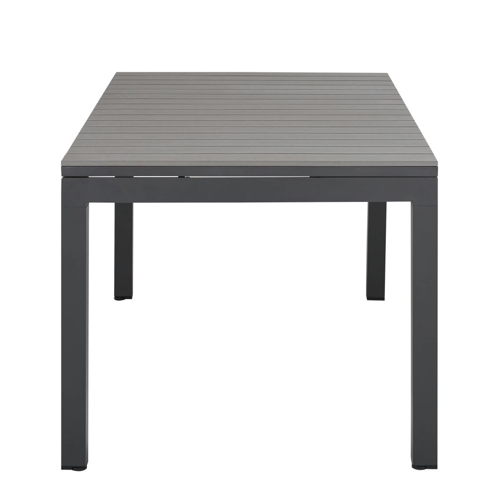 Style contemporain - Table grise extensible pour déjeuners en plein air au Sénégal