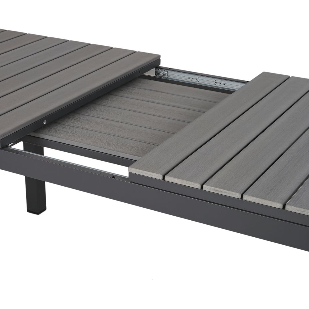 Mobilier extérieur moderne - Table extensible grise avec structure en aluminium robuste au Sénégal