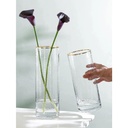 ROUKA - Vase en verre avec bordure doré Ø10 cm x H30 cm